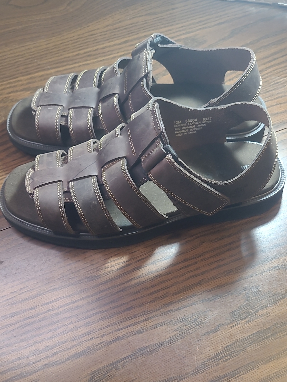Timberland Men's Dark Brown Leather Fisherman Sandals Size 12m